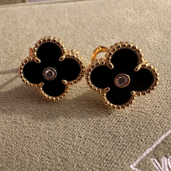 💎Van Cleef & Arpels 18k gold black earrings - Picture 4 of 9